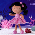 Load image into Gallery viewer, Gloveleya 12 - inch Curly Hair Glitter Dolls Rose Skirt - Dark Skin - Gloveleya Official
