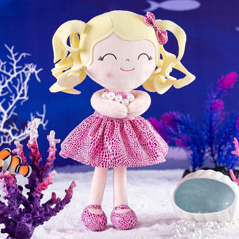 Gloveleya 12 - inch Curly Hair Glitter Dolls Rose Skirt - Light Skin - Gloveleya Official