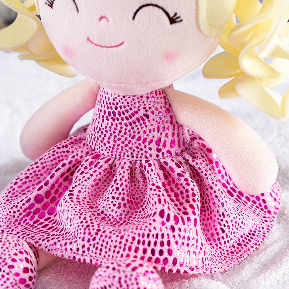 Gloveleya 12 - inch Curly Hair Glitter Dolls Rose Skirt - Light Skin - Gloveleya Official