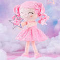 Carica l'immagine nel visualizzatore della galleria, Gloveleya 12 - inch Curly Hair Starry Sky Dolls Bronzing Pinky Stars Skirt - Pure Pink Hair - Gloveleya Official
