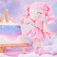 Carica l'immagine nel visualizzatore della galleria, Gloveleya 12 - inch Curly Hair Starry Sky Dolls Bronzing Pinky Stars Skirt - Pure Pink Hair - Gloveleya Official
