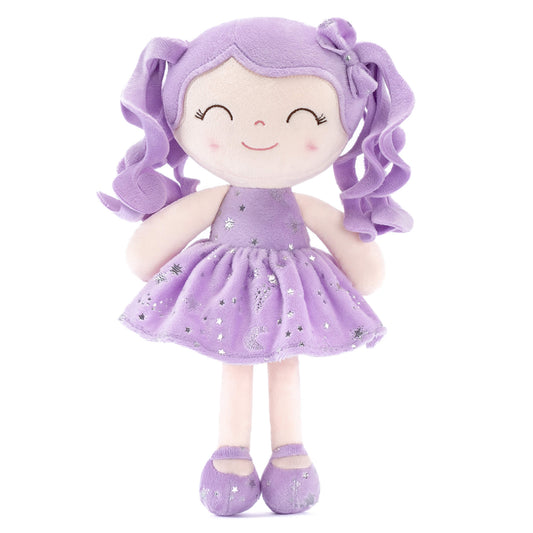 Gloveleya 12 - inch Curly Hair Starry Sky Dolls Bronzing Purple Stars Skirt - Pure Purple Hair - Gloveleya Official