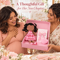 Load image into Gallery viewer, Gloveleya 12-Inch Personalized Baby Shower Gift Set – Black Hair Love Heart Doll - Gloveleya Official
