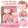 Load image into Gallery viewer, Gloveleya 12-Inch Personalized Baby Shower Gift Set – Orange Fruit Girl Doll - Gloveleya Official
