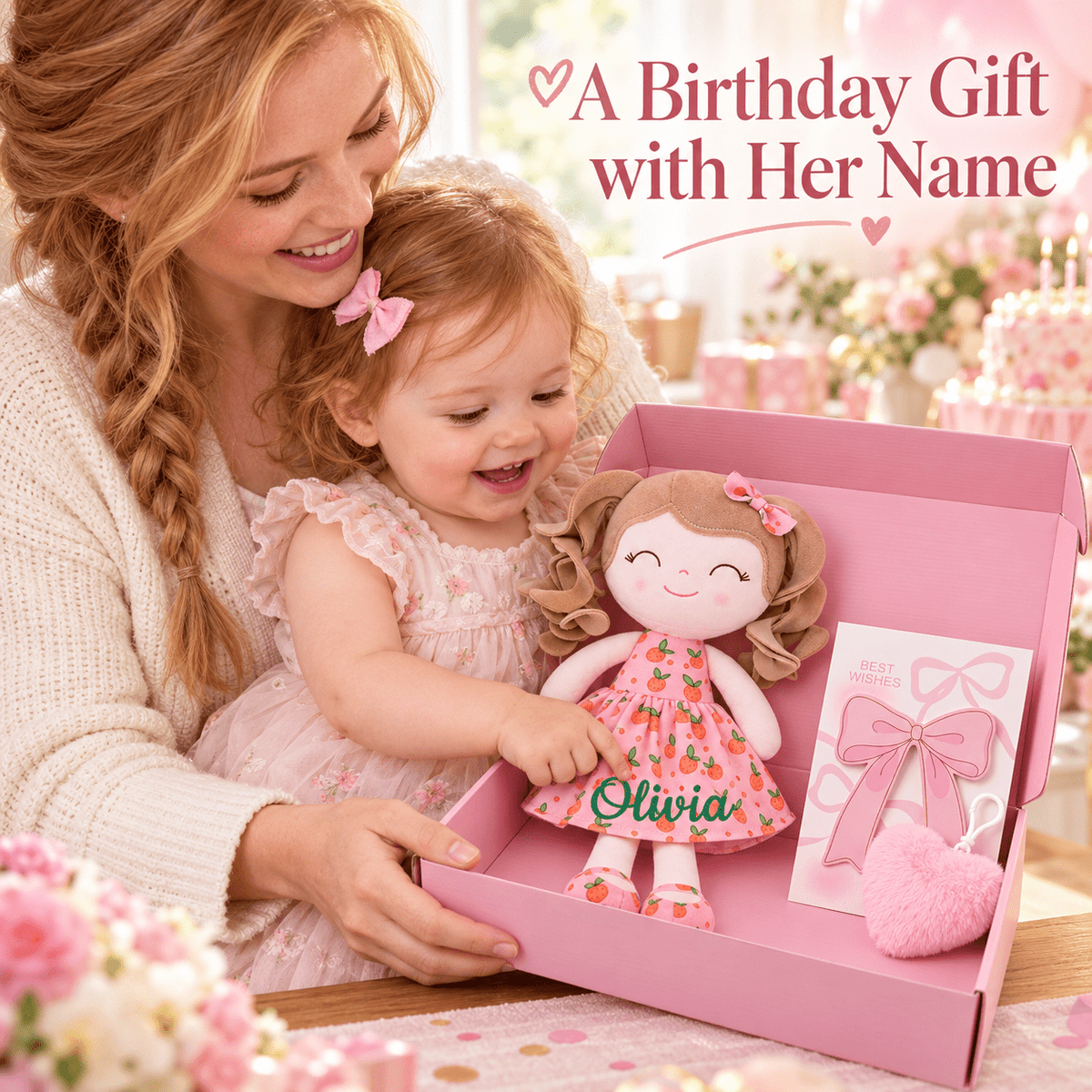 Gloveleya 12-Inch Personalized Baby Shower Gift Set – Orange Fruit Girl Doll - Gloveleya Official