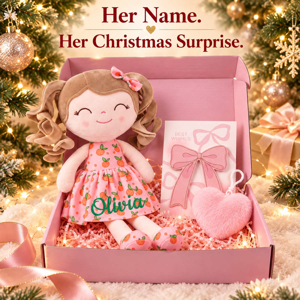 Gloveleya 12-Inch Personalized Baby Shower Gift Set – Orange Fruit Girl Doll - Gloveleya Official
