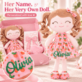 Load image into Gallery viewer, Gloveleya 12-Inch Personalized Baby Shower Gift Set – Orange Fruit Girl Doll - Gloveleya Official
