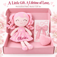 Load image into Gallery viewer, Gloveleya 12-Inch Personalized Baby Shower Gift Set – Pink Star Dress Doll - Gloveleya Official
