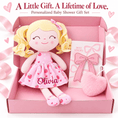 Charger l'image dans la visionneuse de la galerie, Gloveleya 12-Inch Personalized Baby Shower Gift Set – Strawberry Fruit Girl Doll - Gloveleya Official
