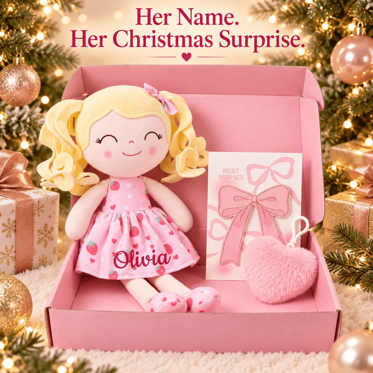 Gloveleya 12-Inch Personalized Baby Shower Gift Set – Strawberry Fruit Girl Doll - Gloveleya Official