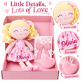 Charger l'image dans la visionneuse de la galerie, Gloveleya 12-Inch Personalized Baby Shower Gift Set – Strawberry Fruit Girl Doll - Gloveleya Official
