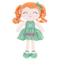 Load image into Gallery viewer, Gloveleya 12 - inch Personalized Curly Hair Dolls Glitter Pinstripe Dress Green - Gloveleya Official
