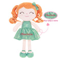 Load image into Gallery viewer, Gloveleya 12 - inch Personalized Curly Hair Dolls Glitter Pinstripe Dress Green - Gloveleya Official
