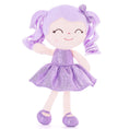 Load image into Gallery viewer, Gloveleya 12 - inch Personalized Curly Hair Dolls Glitter Pinstripe Dress Purple - Gloveleya Official
