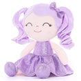 Load image into Gallery viewer, Gloveleya 12 - inch Personalized Curly Hair Dolls Glitter Pinstripe Dress Purple - Gloveleya Official
