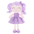 Load image into Gallery viewer, Gloveleya 12 - inch Personalized Curly Hair Dolls Glitter Pinstripe Dress Purple - Gloveleya Official
