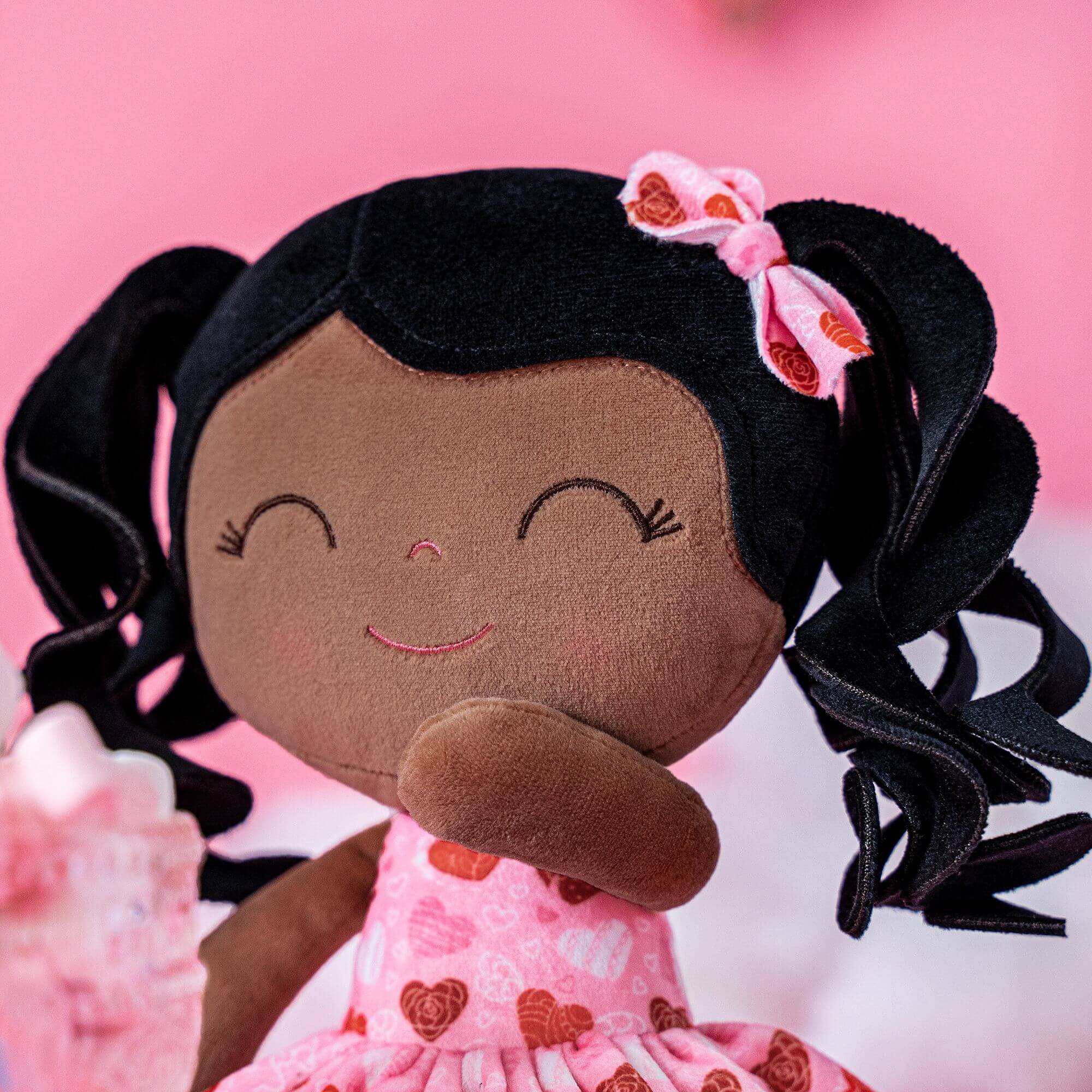 Gloveleya 12 - inch Personalized Curly Hair Dolls Love Heart Dress Black Hair - Gloveleya Official