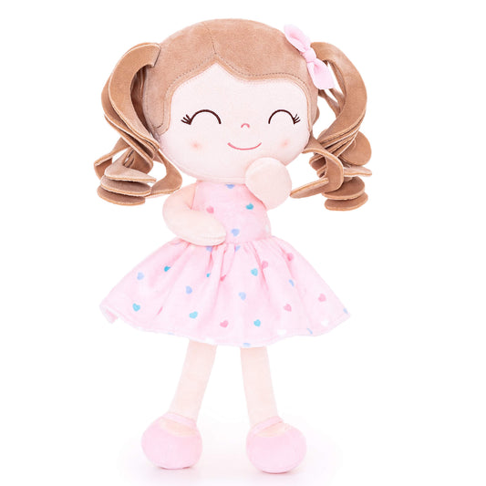 Gloveleya 12 - inch Personalized Curly Hair Dolls Love Heart Dress Pink - Gloveleya Official