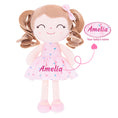 Load image into Gallery viewer, Gloveleya 12 - inch Personalized Curly Hair Dolls Love Heart Dress Pink - Gloveleya Official
