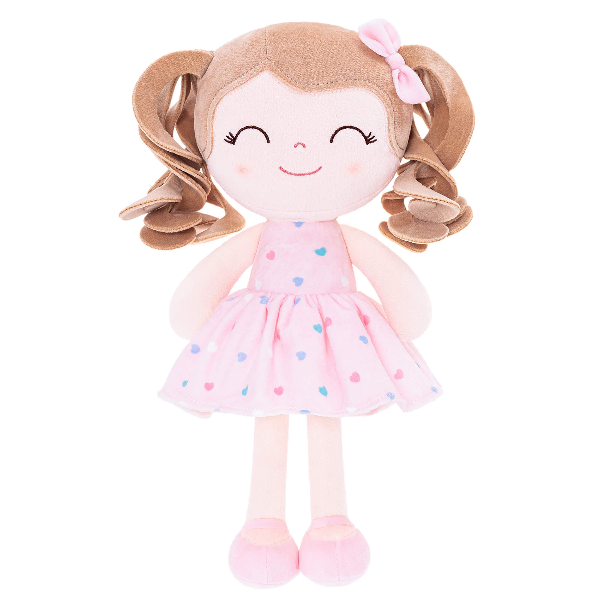 Gloveleya 12 - inch Personalized Curly Hair Dolls Love Heart Dress Pink - Gloveleya Official