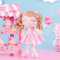 Load image into Gallery viewer, Gloveleya 12 - inch Personalized Curly Hair Dolls Love Heart Dress Pink - Gloveleya Official
