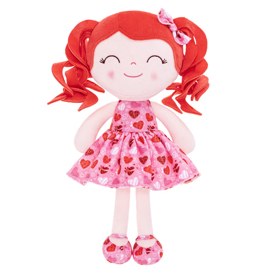 Gloveleya 12 - inch Personalized Curly Hair Dolls Love Heart Dress Red Hair - Gloveleya Official