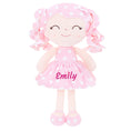 Bild in Galerie-Betrachter laden, Gloveleya 12 - inch Personalized Curly Hair Dolls Polka Dot Dress Pink - Gloveleya Official
