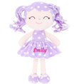 Cargar la imagen en la vista de la galería, Gloveleya 12 - inch Personalized Curly Hair Dolls Polka Dot Dress Purple - Gloveleya Official
