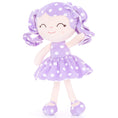 Cargar la imagen en la vista de la galería, Gloveleya 12 - inch Personalized Curly Hair Dolls Polka Dot Dress Purple - Gloveleya Official
