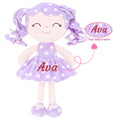 Cargar la imagen en la vista de la galería, Gloveleya 12 - inch Personalized Curly Hair Dolls Polka Dot Dress Purple - Gloveleya Official
