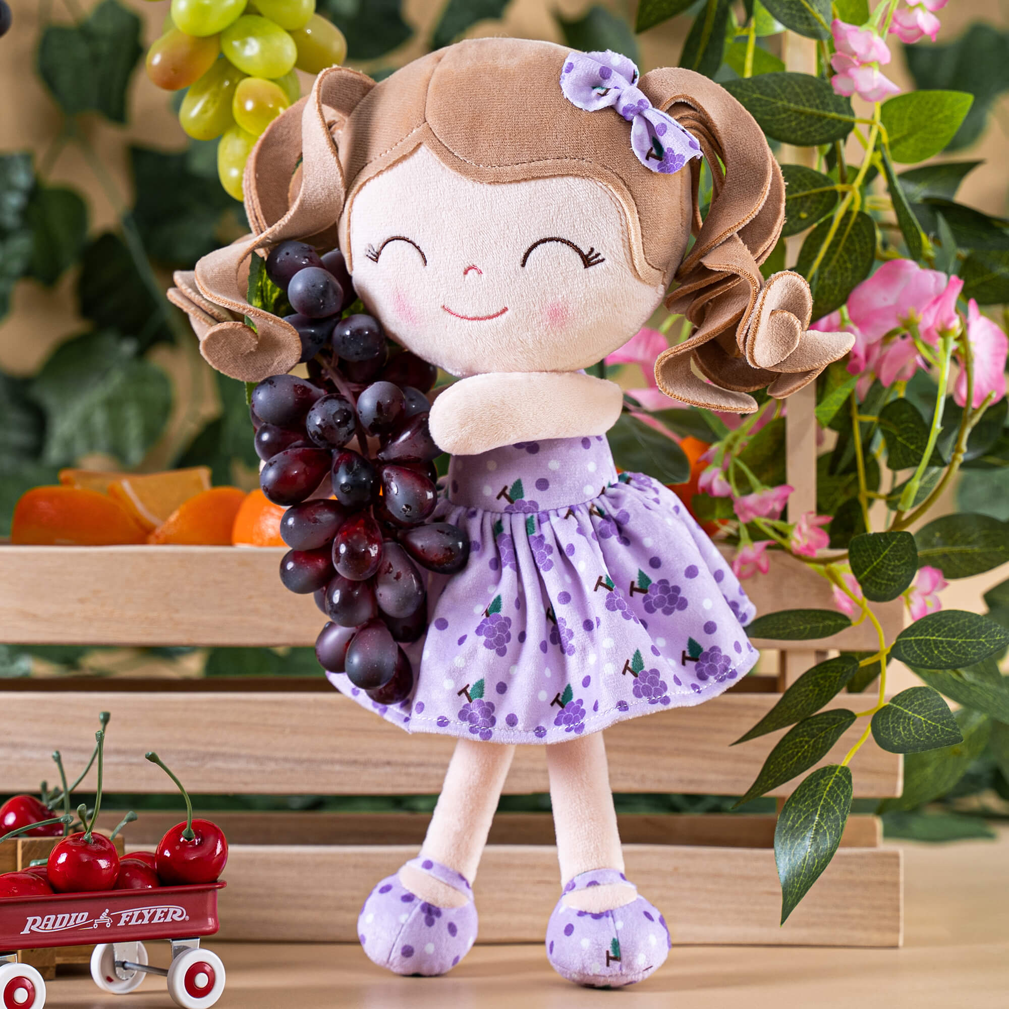 Gloveleya 12 - inch Personalized Curly Hair Fruit Girl Doll Grape - Gloveleya Official