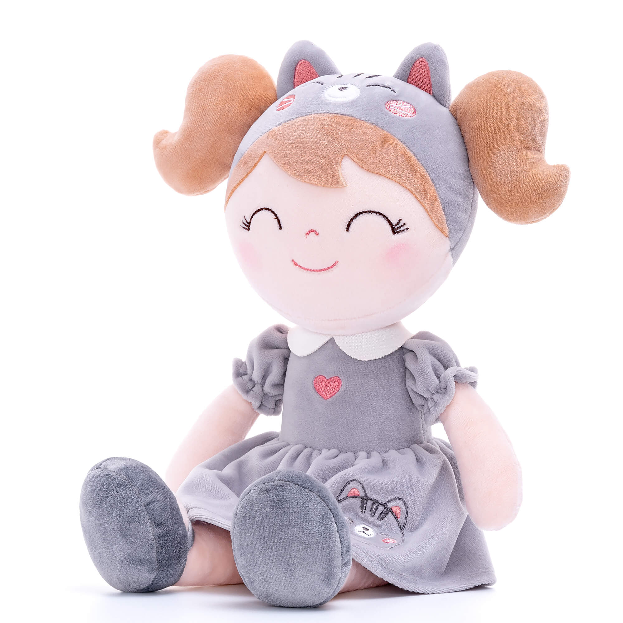 Gloveleya 12 - inch Personalized Plush Dolls Animal Costume Dolls Gray Cat - Gloveleya Official