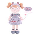 Cargar la imagen en la vista de la galería, Gloveleya 12 - inch Personalized Plush Dolls Animal Costume Dolls Gray Cat - Gloveleya Official
