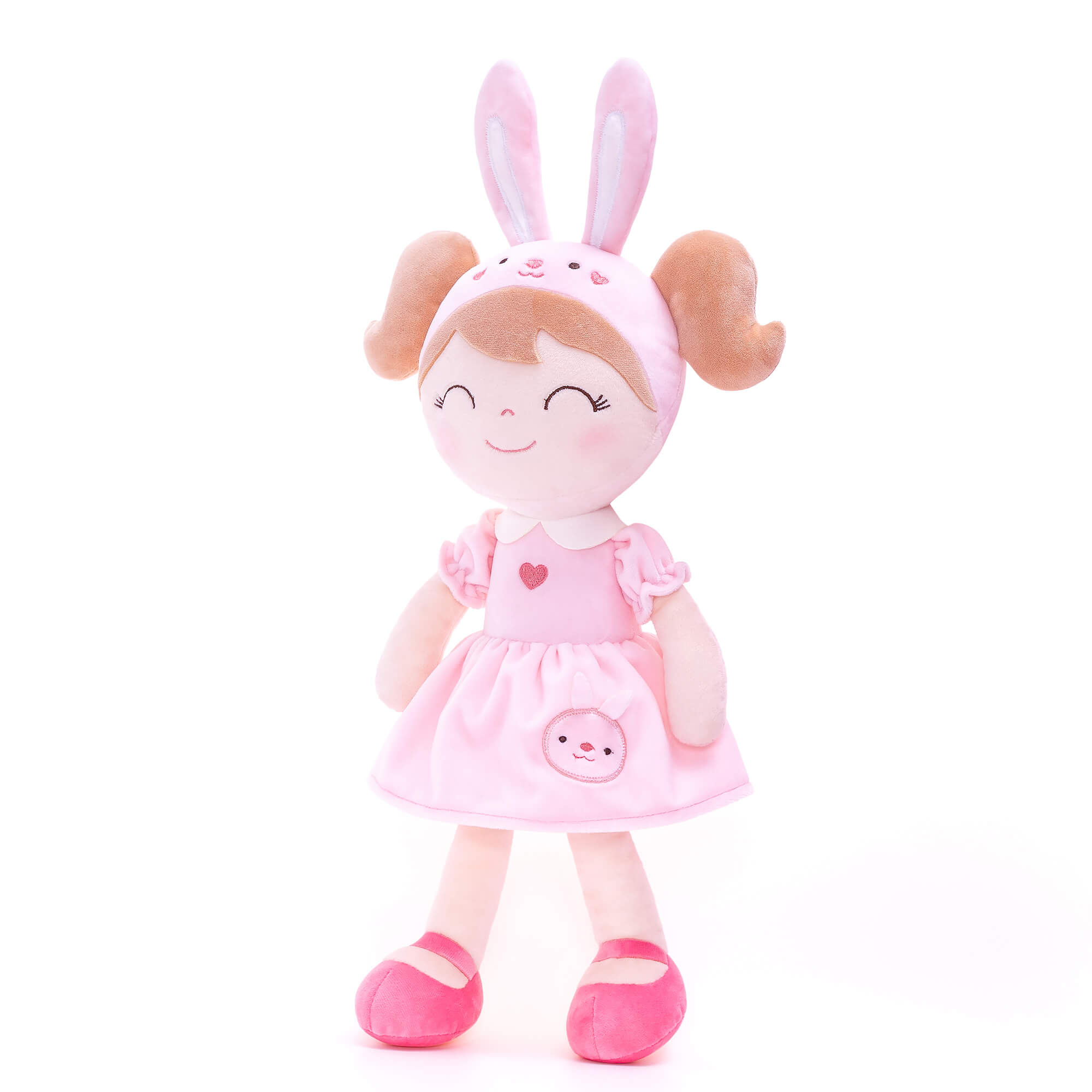 Gloveleya 12 - inch Personalized Plush Dolls Animal Costume Dolls Pink Bunny - Gloveleya Official