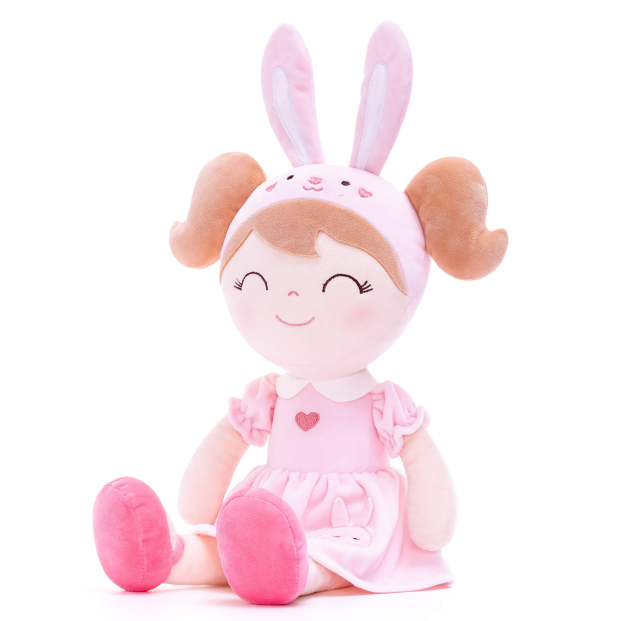 Gloveleya 12 - inch Personalized Plush Dolls Animal Costume Dolls Pink Bunny - Gloveleya Official