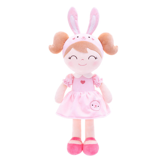 Gloveleya 12 - inch Personalized Plush Dolls Animal Costume Dolls Pink Bunny - Gloveleya Official