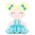 Load image into Gallery viewer, Gloveleya 12 - inch Personalized Plush Dolls Curly Haired Iridescent Girls - Aqua - Gloveleya Official
