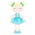 Load image into Gallery viewer, Gloveleya 12 - inch Personalized Plush Dolls Curly Haired Iridescent Girls - Aqua - Gloveleya Official
