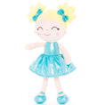 Load image into Gallery viewer, Gloveleya 12 - inch Personalized Plush Dolls Curly Haired Iridescent Girls - Aqua - Gloveleya Official
