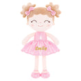 Cargar la imagen en la vista de la galería, Gloveleya 12 - inch Personalized Plush Dolls Curly Haired Iridescent Girls - Pink - Gloveleya Official
