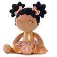 Cargar la imagen en la vista de la galería, Gloveleya 12 - inch Personalized Plush Dolls Curly Haired Iridescent Girls - Tanned Gold - Gloveleya Official
