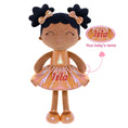 Carica l'immagine nel visualizzatore della galleria, Gloveleya 12 - inch Personalized Plush Dolls Curly Haired Iridescent Girls - Tanned Gold - Gloveleya Official
