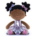 Cargar la imagen en la vista de la galería, Gloveleya 12 - inch Personalized Plush Dolls Curly Haired Iridescent Girls - Tanned Purple - Gloveleya Official
