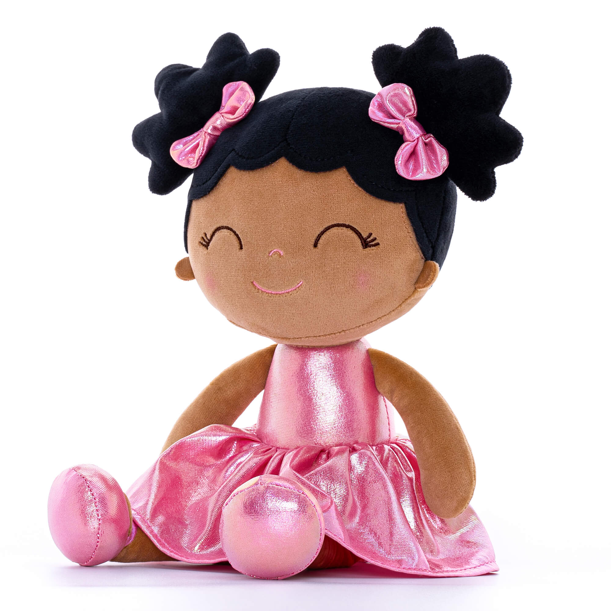 Gloveleya 12 - inch Personalized Plush Dolls Curly Haired Iridescent Girls - Tanned Rose - Gloveleya Official