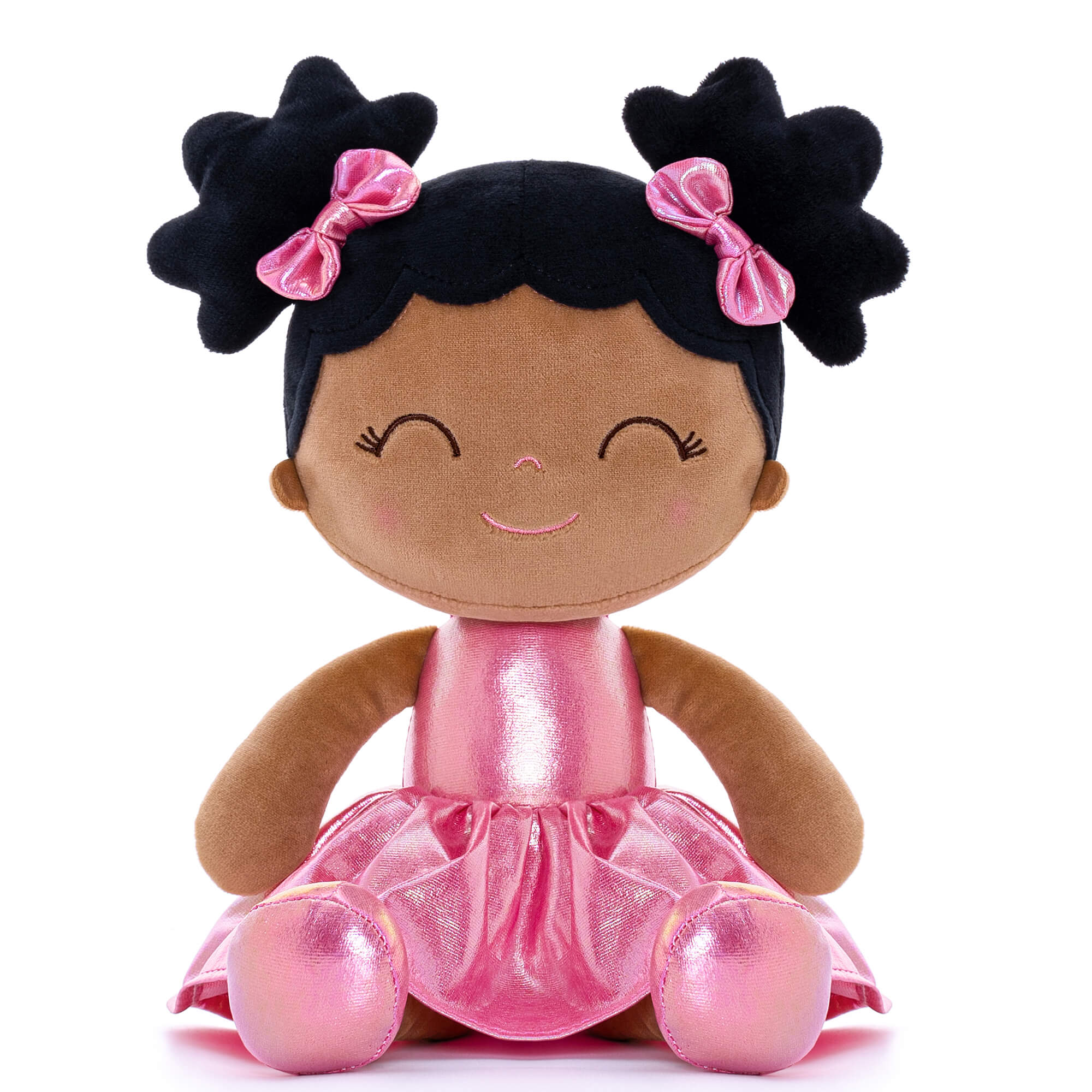 Gloveleya 12 - inch Personalized Plush Dolls Curly Haired Iridescent Girls - Tanned Rose - Gloveleya Official