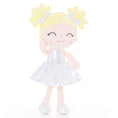 Charger l'image dans la visionneuse de la galerie, Gloveleya 12 - inch Personalized Plush Dolls Curly Haired Iridescent Girls - White - Gloveleya Official
