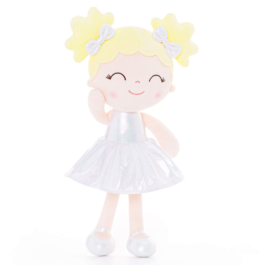 Gloveleya 12 - inch Personalized Plush Dolls Curly Haired Iridescent Girls - White - Gloveleya Official