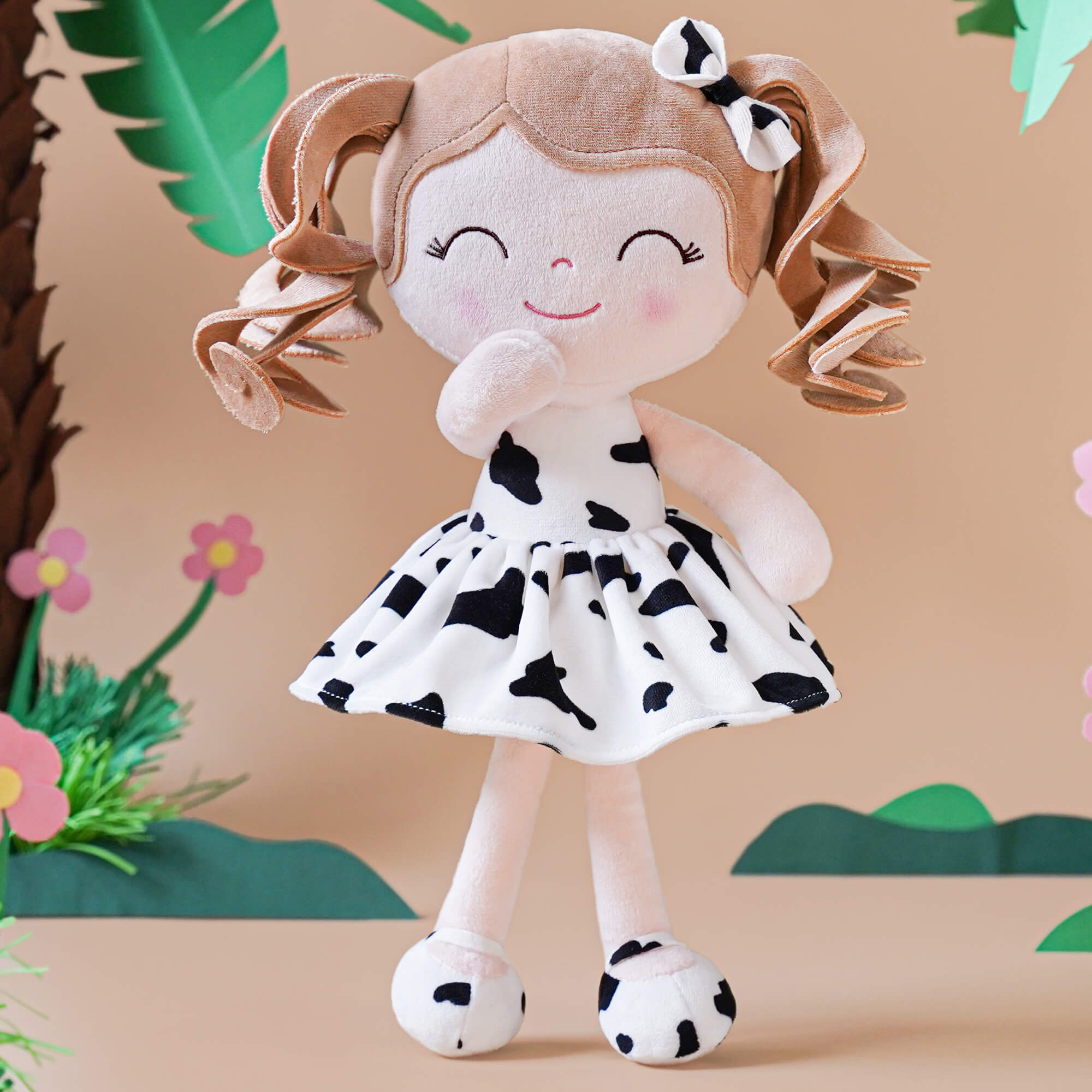 Gloveleya 12 - inch Personalized Plush Jungle Animal Doll Cow - Gloveleya Official