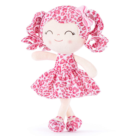 Gloveleya 12 - inch Personalized Plush Jungle Animal Doll Pink Leopard Costume - Gloveleya Official