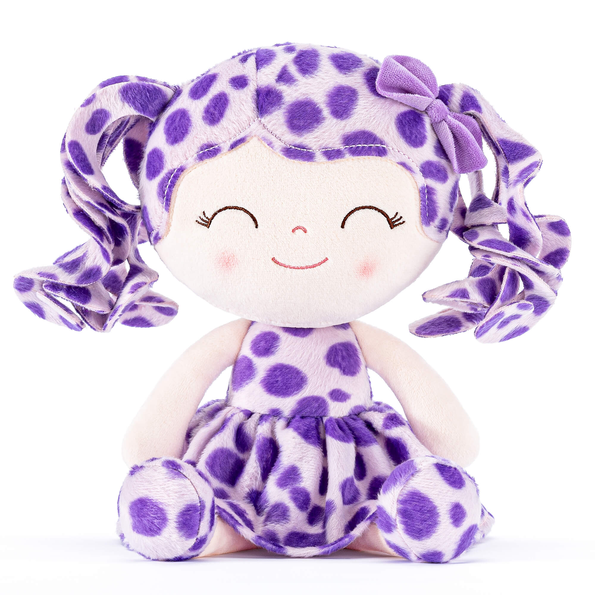 Gloveleya 12 - inch Personalized Plush Jungle Animal Spots Purple - Gloveleya Official